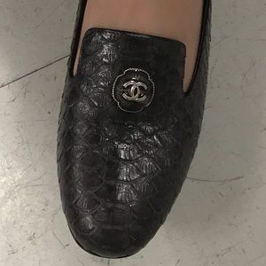 Unworn Chanel python loafers
